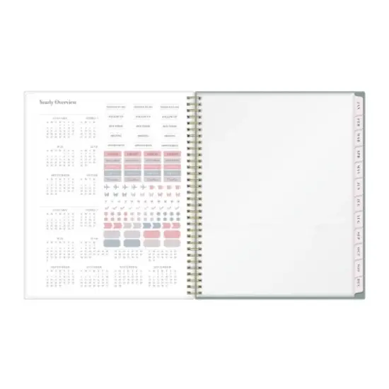 Blue Sky Rachel Parcell 2025-2026 Weekly/Monthly Wirebound Planner 8.5"x11" Clear Cover Cosmic Sea Mist image {6}