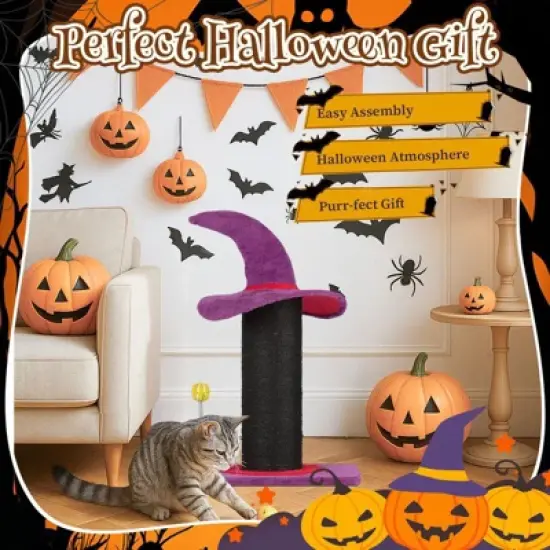 Karl Home 23.6 inch Witch Hat Cat Scratcher  Halloween Decoration image {4}