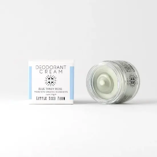 Little Seed Farm All Natural Deodorant Cream, Aluminum Free Deodorant for Women or Men - Blue Tansy Rose (2.4 oz) - (PACK OF 2) image {1}