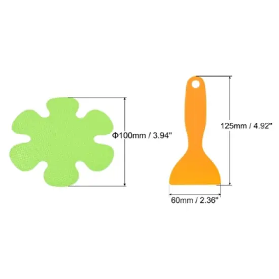 Unique Bargains Non Slip Bathtub Stickers Safety Shower Treads Adhesive Decal Flower Shape with Scraper Green 20 Pcs image {1}