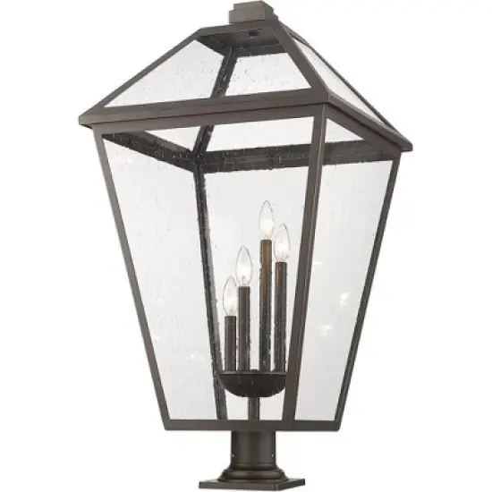 Talbot Outdoor Pendant Light - Black Steel, 4 Bulbs, Dimmable, Wet Rated, 19.5" x 36.75" image {5}