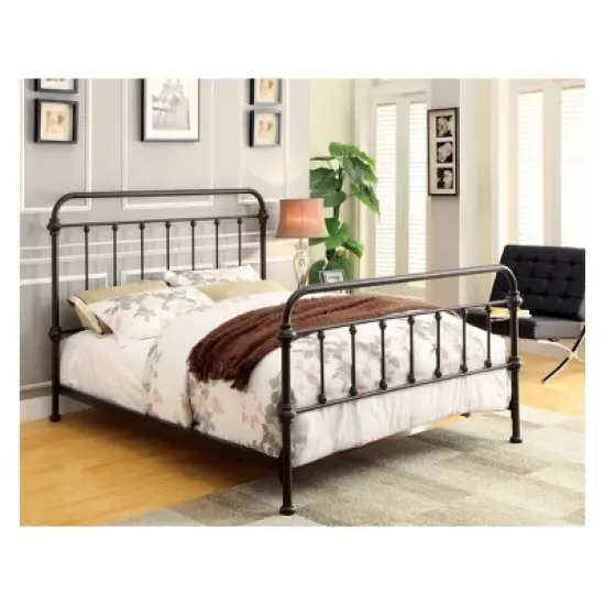 Effy Metal Queen Bed Dark Bronze - HOMES: Inside + Out image {1}