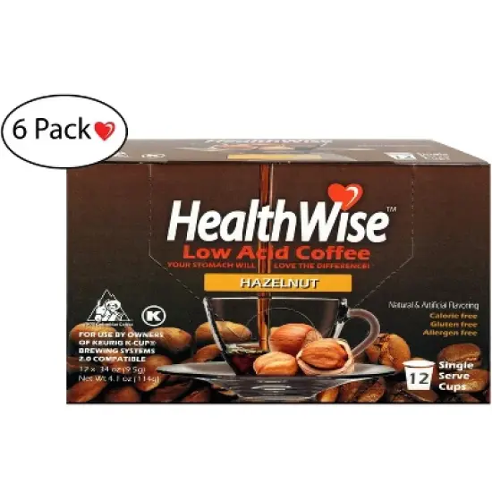 HealthWise Low Acid Hazelnut Keurig K-Cup Coffee Pods image {8}