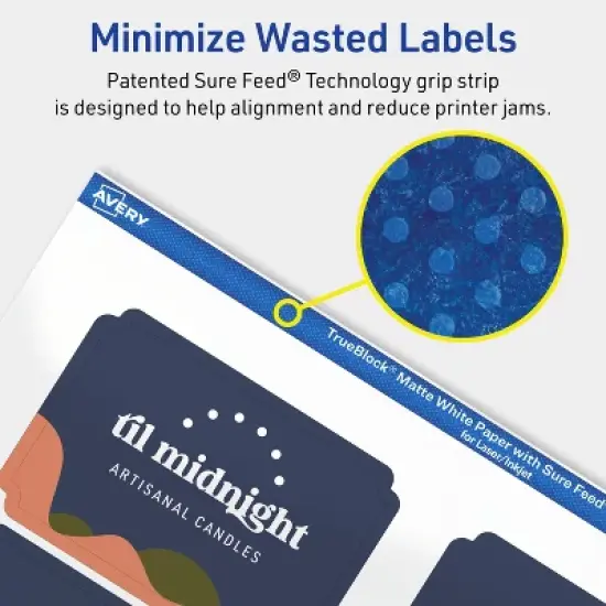 Avery TrueBlock Matte White Paper Labels,  2" x 3" Rectangle Scalloped image {3}