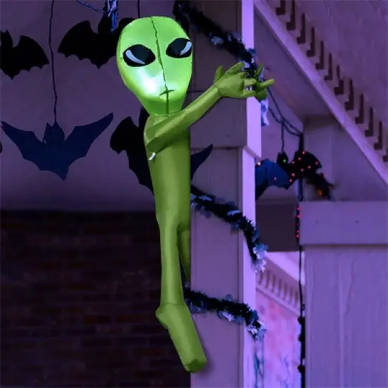 Joyfy 4FT Halloween Inflatable Outdoor Decoration, Crashing Into Tree Inflatable with Built-in LEDs for Halloween Parties Yard Garden Outdoor Decor image {4}