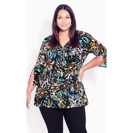 Women's Plus Size Luella Top - black floral | AVENUE STUDIO image {5}