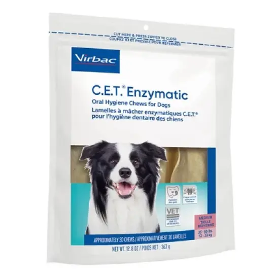 Virbac C.E.T. Enzymatic Oral Chews for Dogs 26-50lbs 30 Ct image {2}