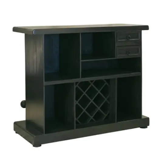 Carissa Bar Serving Cart Rustic Black/Gunmetal - Picket House Furnishings image {2}