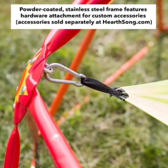 HearthSong 10' diam. x 5'H SunRise Geometric Climbing Dome with Star Hammock and Two Bungee Net Chairs image {5}