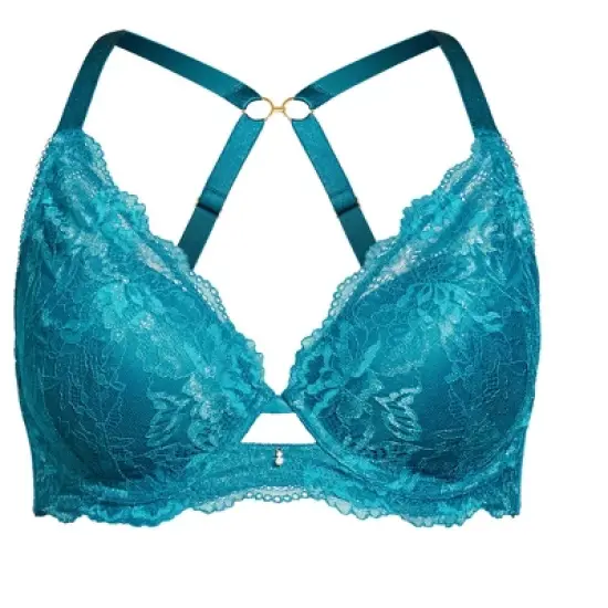 Women's Plus Size Blythe Plunge Bra - teal | CITY CHIC image {2}