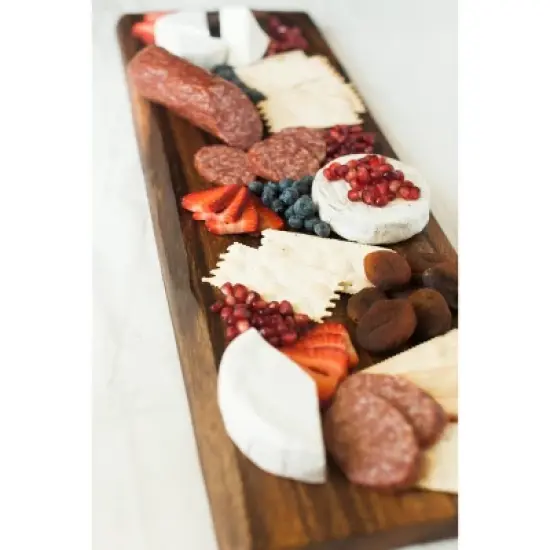 Slickblue Hand-Crafted Acacia Wood Charcuterie Board - Modern Minimalist Design with Live Edge Accent - 24" image {3}