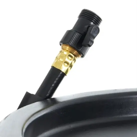 FCMP Outdoor RC45 45 Gallon Heavy Duty Outdoor Home Rain Water Catcher Barrel Container with Hose & Debris Screen, Black image {3}