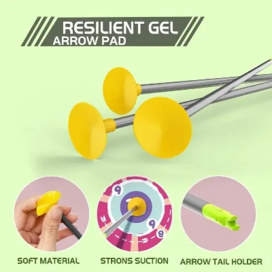Bow and Arrow Set for Kids Archery Toy Set  Target & Quiver, Indoor Outdoor Activity Toys 10 Suction Cup arrows, Targets and Arrow Holders image {4}