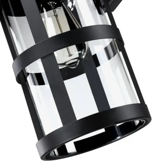Glass Outdoor Wall Light Black - Wellfor image {2}