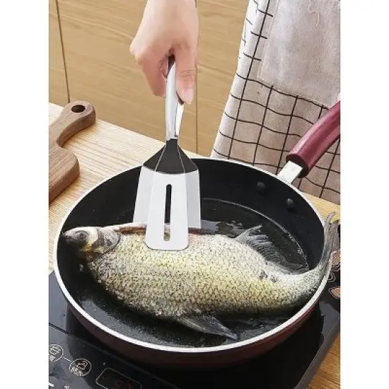 Kitchen stainless steel food clip frying spatula frying fish spatula steak spatula household kitchenware image {1}