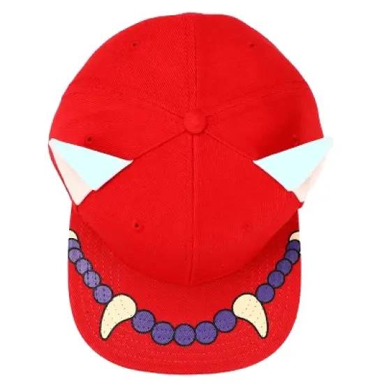 Inuyasha Anime Cartoon Necklace Red & Blue Snapback Hat image {4}