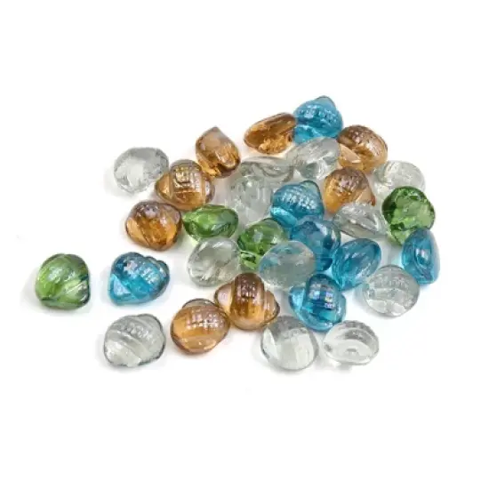 Unique Bargains Glass Decorative Pebbles Beads Stones for Fish Tank Aquarium 500g Multicolor image {2}
