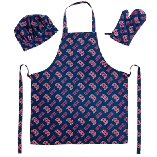 MLB Boston Red Sox Apron, Mitt, Hat Grill Tool Set - 3pc image {1}