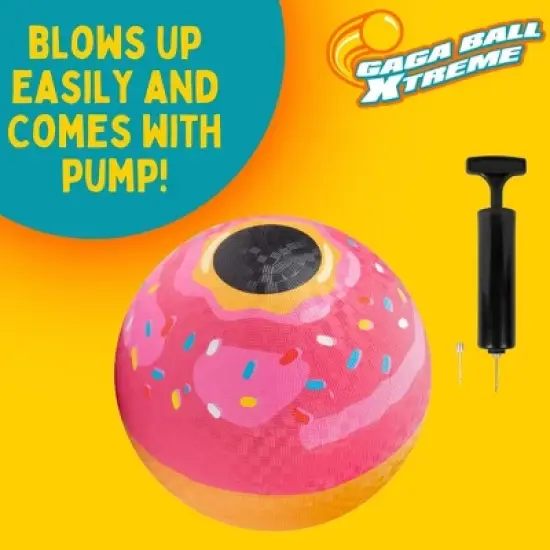 Dessert Themed Gaga Ball Playground Balls (8.5 inches) w Air Pump- Durable Rubber Fun Pack for Recess, Kickball, Gagaball Official Play & School image {2}