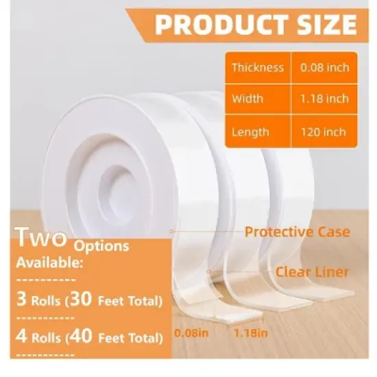 Deli Double Sided Tape Heavy Duty, Nano Tape, Double Sided Mounting Tape, Clear Adhesive Tape for Hanging Picture, Photo Deco. image {2}