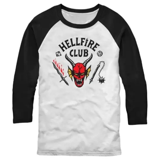 Men's Stranger Things Hellfire Club Costume Baseball Tee image {2}