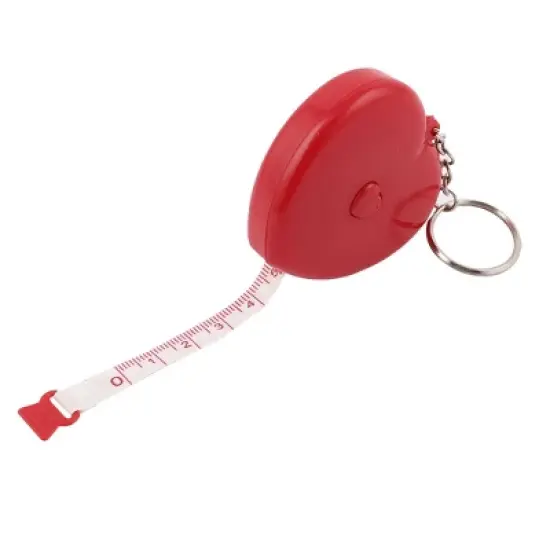Unique Bargains Plastic Heart Shaped Retractable Measuring Tape Ruler Keyring image {3}