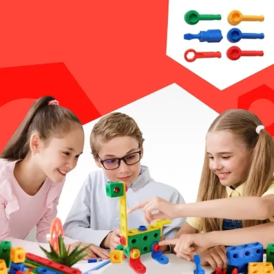 Brickyard Building Blocks STEM Toys - Educational Building Blocks for Kids - 163 Pieces image {4}