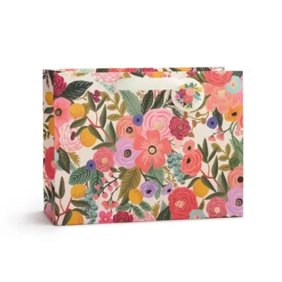 Rifle Paper Co. Garden Party Vogue Gift Bag: Floral Botanical Design, Multi-Colored, 10" x 12.7" x 5", All Occasions image {3}