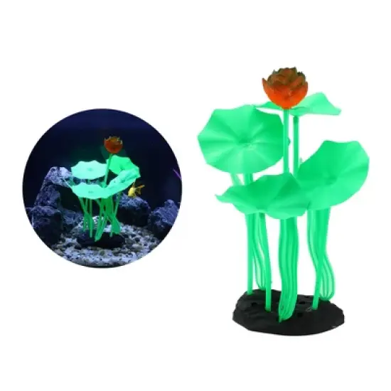 Unique Bargains Aquarium Simulation Coral Lotus Silicone Fluorescent Fish Tank Decor image {4}
