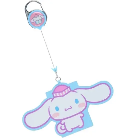 Hello Kitty and Friends Snack Shop Cinnamoroll Retractable ID Badge Reel Lanyard Keychain with Lobster Claw Clasp Blue image {2}