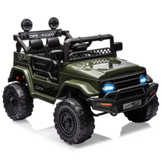 Acekool 12V Kids Ride-On Truck with Remote, Bluetooth, LED Lights & Spring Suspension image {7}