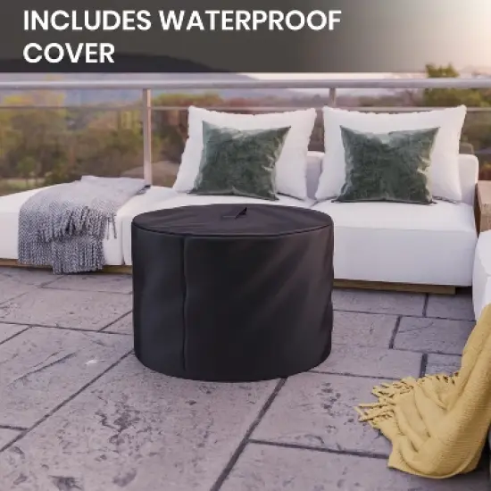 Emma and Oliver Steel Portable Smokeless Wood Burning Firepit with Waterproof Cover for Outdoor Use image {13}