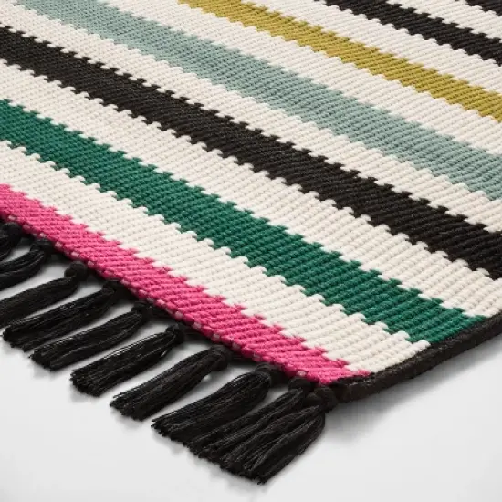 7' X 10' Colorful Multi Stripe Outdoor Rug - Opalhouse&trade; image {1}