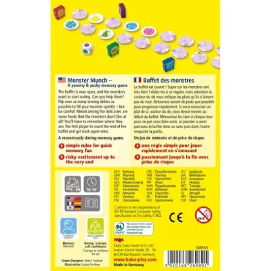 HABA Monster Munch - A Yummy & Yucky Memory Game for Ages 5+ image {3}