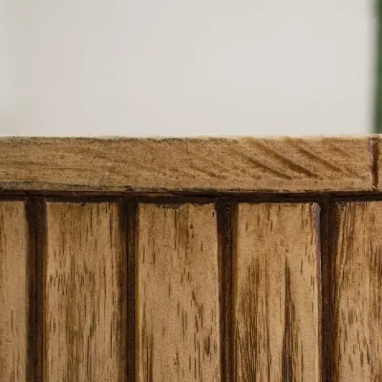 Moda Furnishings 27.9"W Outdoor Terrafab Faux Wood Round Coffee Table image {6}