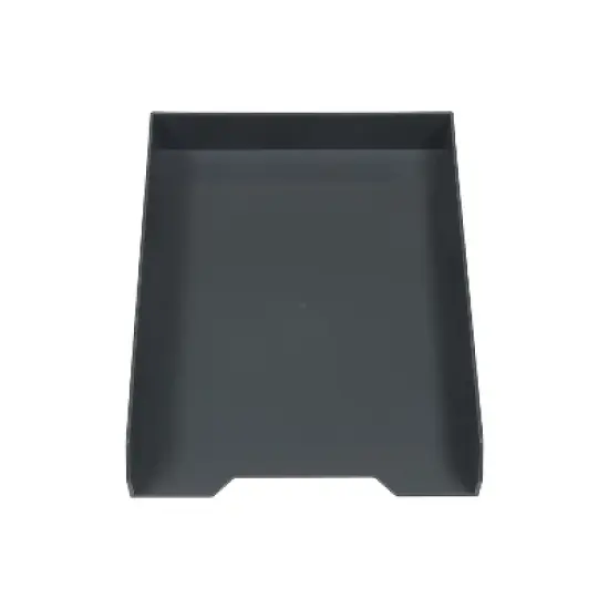 JAM Paper AM Paper Stackable Front Loading Letter Tray Letter Size Gray Plastic 2/Pack (344GYA) image {1}