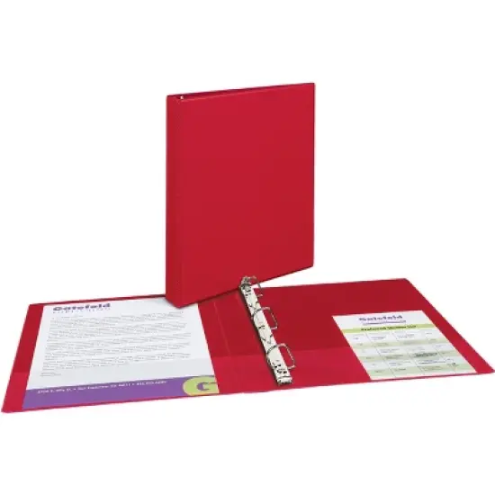 Avery Durable 3 Ring Binder, 1 Inch Slant Rings, 3 Red Binders (27201) image {6}