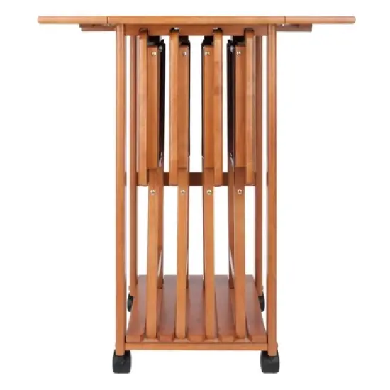 5pc Set Sophia Snack Tables Teak - Winsome image {6}
