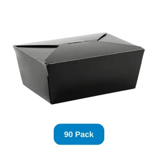 Inno-Pak 75 oz Paper Food Box Black #4 Size - Case of 90 image {3}