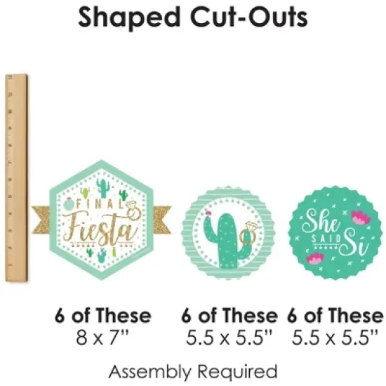 Big Dot of Happiness Final Fiesta - Hanging Last Fiesta Bachelorette Party Tissue Decoration Kit - Paper Fans - Set of 9 image {6}