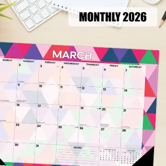 Willow Creek Press 17"x12" 2026 Modern Geometric Small Monthly Deskpad image {3}