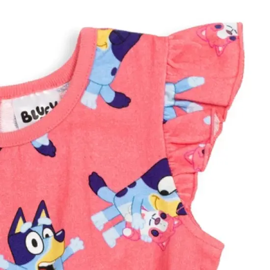 Bluey Bingo Polly Puppy French Terry Sleeveless Romper Infant to Big Kid image {5}