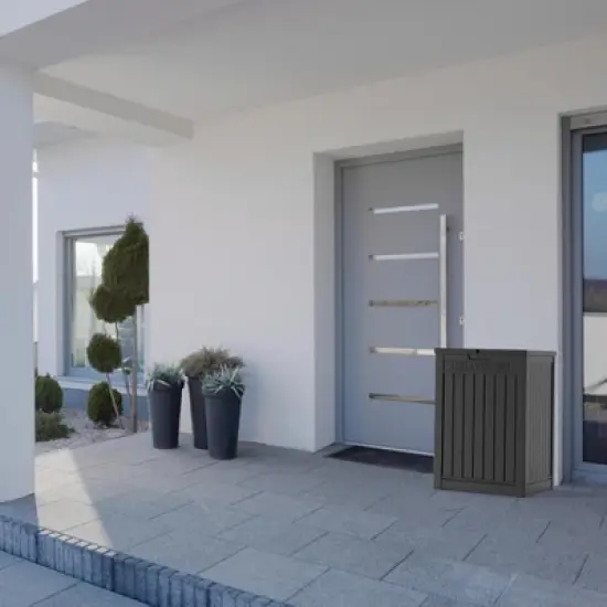 Sersper 48 Gallon Multi-Purpose Lockable Trash, Storage & Parcel Drop Box, Waterproof Resin, Black (6 Pack) image {5}