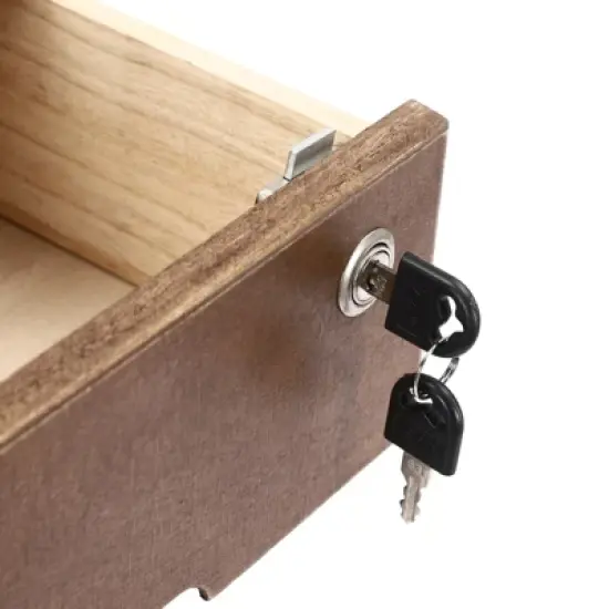 YIYIBYUS Wooden Desktop Storage Box with 3 Lockable Drawers image {3}