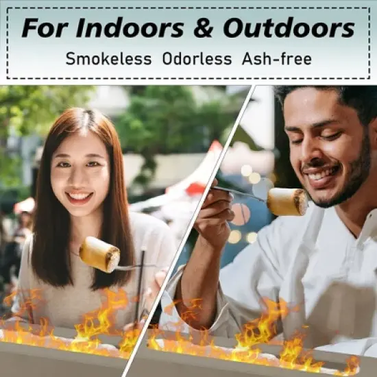 Aoodor Concrete Tabletop Fire Pit Portable Mini Small Tabletop Fireplace Rectangular Brown for Indoor & Outdoor - Bio Ethanol Fuel image {7}