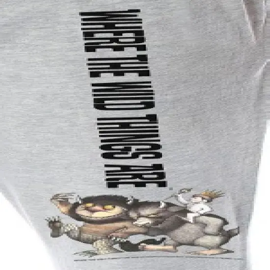 Where The Wild Things Are Book Adult Men's Loungewear Pajama Pants Heather Grey image {2}