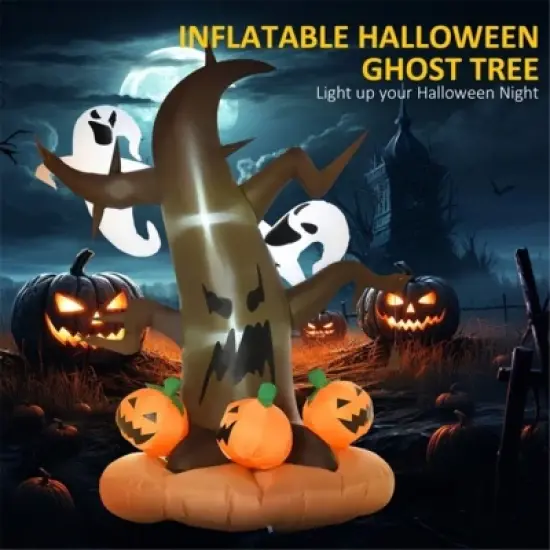 Syemin Inflatable Holiday Decorations Halloween Inflatable Dead Tree Pumpkin Kalolary Halloween Decoration Yard Lawn Decor, Brown, 39.5"*82.7"*94.5" image {2}