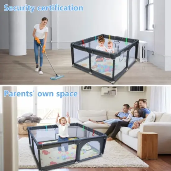 Dexmalle Baby Playard Cloth Playpen Removable Enclosures image {1}