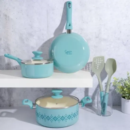 Spice by Tia Mowry Savory Saffron 7pc Healthy Nonstick Ceramic Cookware Set image {10}