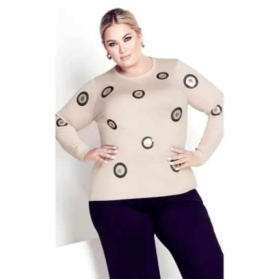 Women's Plus Size Sequinela Jumper - blush | EVANS image {9}